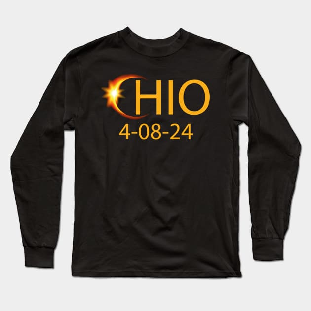 ohio eclipse 4.08.24 Long Sleeve T-Shirt by mdr design